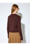 X Selected by Melis Ağazat - Long Sleeve Crew Neck Diamond Patterned Stone Knit Sweater - 5