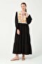 Hatunatila Long Dress with Sweater Front 7884 Black - 6