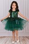Girl's Sequin Tulle Evening Dress Green - 2