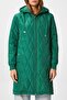Women's Sporty Hooded Quilted Green Coat - 5