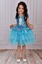 Girl's Sequin Tulle Dress Turquoise Blue