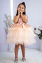 Girl's Sequined Tulle Dress Salmon - 2