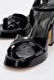 Lello Black Patent Leather Women's Platform Heeled Shoes - 3