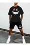 Oversize Smiley Printed Unisex Summer T-Shirt and Shorts Set of 2 Combined Set
