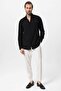 Ecru High Waist Buckle Detailed Comfortable Fit Men's Pants - 7