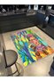 Barcelona Collection Multicolored Tropical Parrot Monkey Human Figure Pattern Modern Decorative Carpet 04 - 5