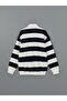 Xside Polo Neck Long Sleeve Striped Men's Thick Sweatshirt - 3