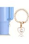 Letter C Heart Thermos Compatible White Charm Accessory Hanging Ornament