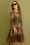 Leopard Pattern Satin Dress Leopa-5141