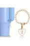 Letter t Heart Thermos Compatible White Charm Accessory Hanging Ornament
