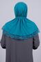Blue Practical Ready-made Interlocking Hijab Scarf Viscose Fabric with Snap Fasteners Lace 2105_34 - 3