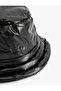 Faux Leather Bucket Hat Soft Filled Inside - 3