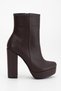 Lilla Shoes Women's Platform Thick Heel Brown Artificial Leather Boots - 3
