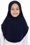 Navy Blue Practical Ready-made Young Hijab Bonnet Sandy Fabric Plain Hijab 2312_02
