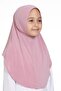 Pink Practical Ready-made Young Hijab Bonnet Sandy Fabric Plain Hijab 2312_04 - 3