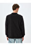 Basic Crew Neck Sweatshirt with Cotton Blend - 4