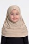 Beige Practical Ready-to-Plug Children's Hijab Bone Sandy Fabric Self-Bonnet 78_12