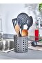 Roller Cutlery Rack Countertop Serving Stand Upright Cutlery Organizer