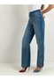 Women's Jeans Rhinestone High Waist Loose Palazzo Blue Jeans - 2