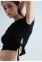 Women's Black Side String Blouse