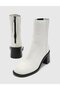 Genista Genuine Leather Women's White Heeled Boots - 2