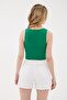 Sleeveless Crop Blouse A.green / Light Green - 5