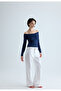 Women's Boat Neck Navy Blue Body - 3