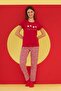 Bordo Daisies Patterned Pijama Takımı - 2