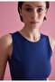 Women's Navy Blue Blouse with Back Detail - 2