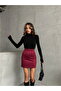 Pocketed Skirt - Burgundy |   F1572 - Burgundy - 2