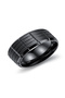 Shiny Black Women Men Steel Ring Ec38Sy