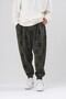 Jacquard Pattern Elastic Waist and Leg Pleated Baggy Shalwar - 4