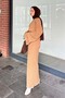 Sleeveless Skirt with Embroidered Hem Knitwear Dress Milk Coffee Color - 2