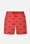 1845-Ss Men's Red Striped Swim Shorts