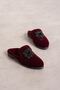 Karen Burgundy Bead Square Accessory Detailed Elegant House Slippers - 4