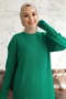 Arissa Rollkragenpullover, langes Strickkleid – Grün - 3