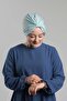 Baby Blue Practical Ready-To-Wear Hijab Bonnet Sandy Pleated Loose 2121_11 - 3
