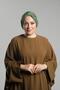 Oil Green Practical Ready-To-Wear Hijab Bonnet Sandy Pleated Casual 2121_36
