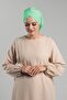 Mint Green Practical Ready-To-Wear Hijab Bonnet Sandy Gathered Loose 2119_13 - 4