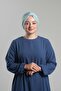 Baby Blue Practical Ready-To-Wear Hijab Bonnet Sandy Pleated Loose 2121_11