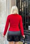 Half Fisherman Women's Blouse with Red Vest Garnish - 5