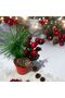 1 Piece 20 cm Coniferous Tree Cobalt Ilı Kokina Red Berry