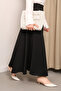 Black Scuba Flared Skirt - 6