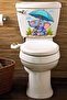 Cute Elephant Sitting with a Umbrella under the Rain Themed Toilet Seat Sticker Bathroom Sticker - 3