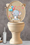 Balloons Flowers Hearts and Tiny Cute Elephant Toilet Seat Sticker Bathroom Sticker - 4