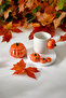 Pumpkin Themed Coffee Cup Presentation