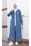 Women's Pocket Buttoned Hooded Denim Jeans Trench Coat