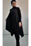 Black Glitter Asymmetrical Loose Knitwear Look Knitted Vest - 6