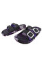 Women's Black-Purple-Floral Patterned Double Buckle Non-Slip Sole Daily Walking Slippers - 3