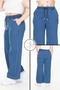 Plus Size Elastic Waist Comfort Model Wide Leg High Waisted Soft Texture Jeans Jeans - 2
